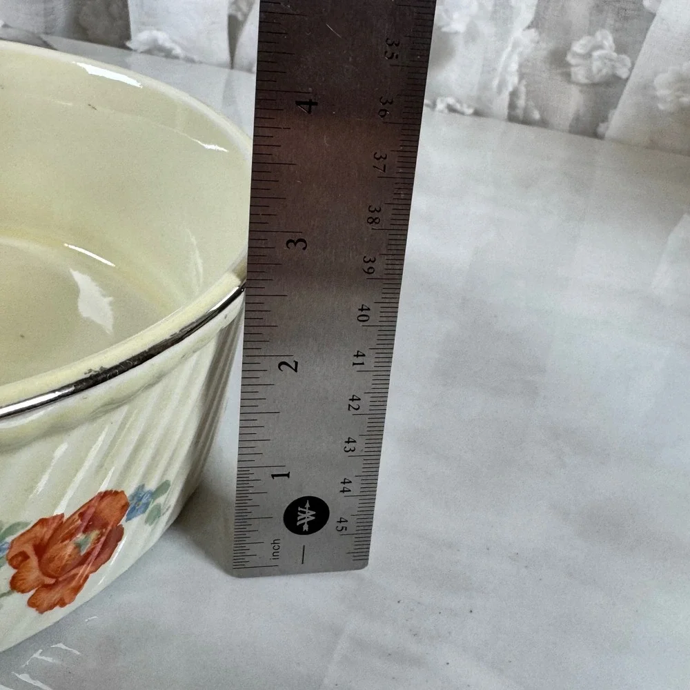 Hall 505‎ Orange Poppy Souffle Casserole Dish 7.75